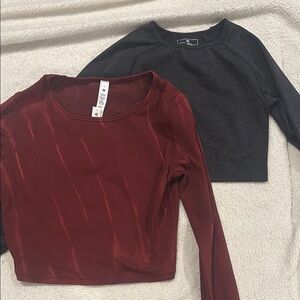 lululemon athletica Red and Black Crop Tops